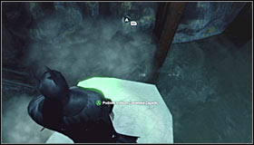 Stand on the wooden footbridge beside the flooded part of the tunnel, equip the Freeze Blast and create an ice float directly beneath yourself #1 - Batman trophies (12-26) - Subway - Batman: Arkham City - Game Guide and Walkthrough