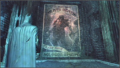 Find a Solomon Grundy graffiti on the wall (screen above) and scan it - Riddles - Subway - Batman: Arkham City - Game Guide and Walkthrough