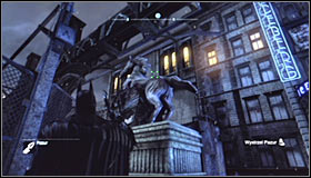Search for a horse statue nearby the northern Museum entrance #1 - Batman trophies (01-09) - Bowery - Batman: Arkham City - Game Guide and Walkthrough