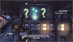 Stand opposite to the group of three question marks #1 - Batman trophies (22-30) - Bowery - Batman: Arkham City - Game Guide and Walkthrough