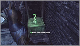 Equip the Freeze Blast and shoot with it at the spot from which the steam is coming out #1 to seal the pipe - Batman trophies (11-23) - Museum - Batman: Arkham City - Game Guide and Walkthrough