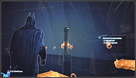 If you sail towards the spot marked by the game and turn on the Detective Mode, you should note an incomplete question mark #1 - Riddles - Museum - Batman: Arkham City - Game Guide and Walkthrough