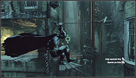 Get out of the room and head west, stopping after reaching the ledge #1 - Batman trophies (13-25) - Wonder City - Batman: Arkham City - Game Guide and Walkthrough