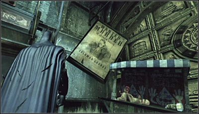 Find the overturned Solomon Grundy wanted poster (screen above) and scan it - Riddles - Wonder City - Batman: Arkham City - Game Guide and Walkthrough
