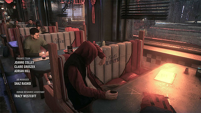The person accused by one of the civilians is sitting in the corner of the bar. - Prologue - Main story - Batman: Arkham Knight - Game Guide and Walkthrough