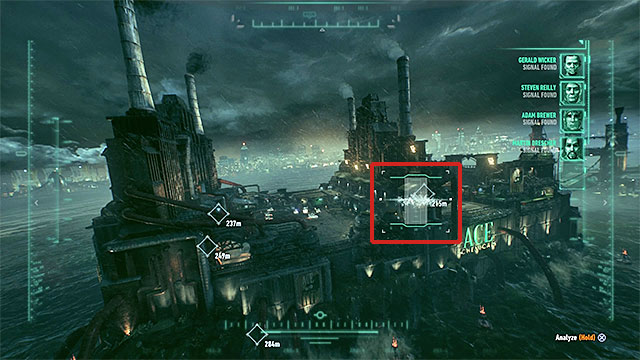 Scanning the area the right way. - Rescue the missing ACE Chemicals workers - Main story - Batman: Arkham Knight - Game Guide and Walkthrough
