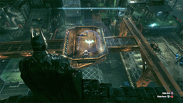 Attack the enemies standing on the platform from above. - Rescue the missing ACE Chemicals workers (continued) - Main story - Batman: Arkham Knight - Game Guide and Walkthrough