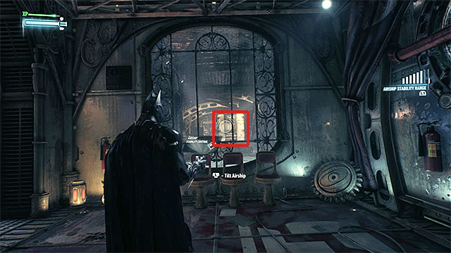 Tilt the airship to move the crate. - Infiltrate the first airship - Main story - Batman: Arkham Knight - Game Guide and Walkthrough