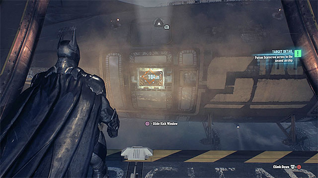 Glide toward the glass wall of the second airship - Infiltrate the second airship - Main story - Batman: Arkham Knight - Game Guide and Walkthrough