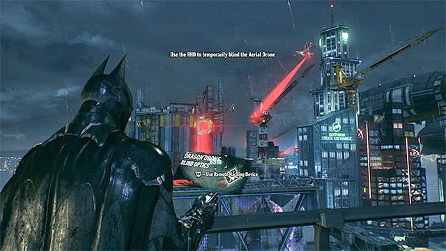 Target the flying drone and hack it - Destroy the Arkham Knights radar network - Main story - Batman: Arkham Knight - Game Guide and Walkthrough