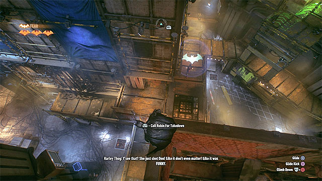 It is good to send out your ally to perform a silent takedown - Apprehend Christina Bell in sound stage B - Main story - Batman: Arkham Knight - Game Guide and Walkthrough