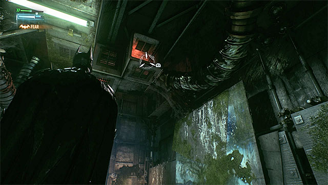 Entrance to the vent shaft is well hidden - Apprehend Johnny Charisma in sound stage C - Main story - Batman: Arkham Knight - Game Guide and Walkthrough