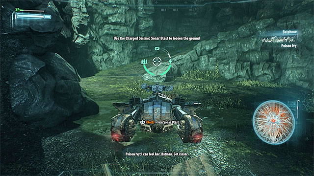 Activate Batmobiles battle mode in the last part of the tunnel and start using the sonar to scan your surroundings - Locate and release Ivys plant on the Founders Island (continued) - Main story - Batman: Arkham Knight - Game Guide and Walkthrough