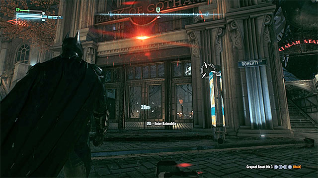 Get inside the bank to start the elimination of the Two-Faces subordinates - Two-Faced Bandit - Side missions (Most Wanted) - Batman: Arkham Knight - Game Guide and Walkthrough