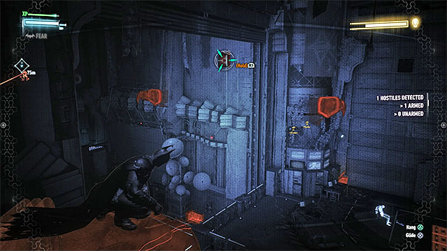Reach the vertical shaft and use the tunnels to get close to the boss - Arkham Knight - fourth encounter (direct confrontation) - Boss fights - Batman: Arkham Knight - Game Guide and Walkthrough