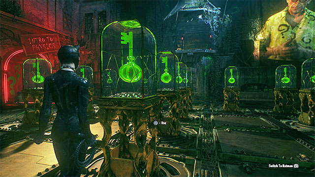 This is not the end, though, because in order to obtain the first key for Catwomans collar, you still have to solve an additional puzzle - First Riddler trial - Riddlers Revenge - Batman: Arkham Knight - Game Guide and Walkthrough