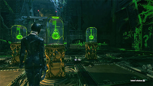 After you complete all three time trials, stop the batmobile by the interactive pressure plate and walk onto it, as Batman - Ninth Riddler trial - Riddlers Revenge - Batman: Arkham Knight - Game Guide and Walkthrough