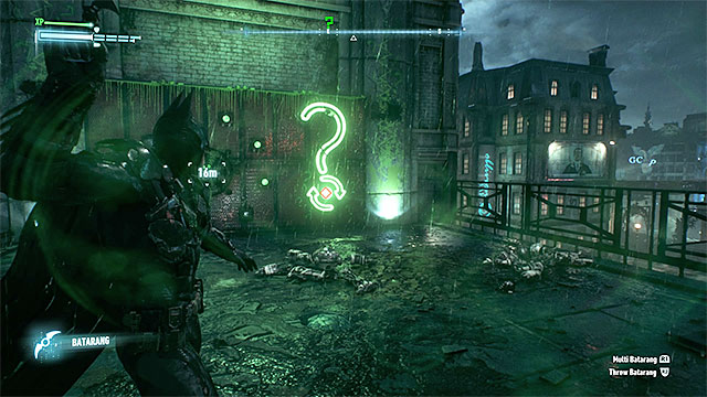 Hit the question mark to repair the robots - Riddler trophies on Bleake Island (1-18) - Collectibles - Bleake Island - Batman: Arkham Knight - Game Guide and Walkthrough