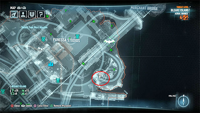 Once you reach the destination, use the detective mode again and find the fuse box - Riddler trophies on Bleake Island (1-18) - Collectibles - Bleake Island - Batman: Arkham Knight - Game Guide and Walkthrough