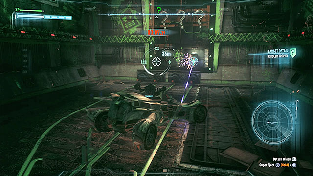 Activate the EMP to temporary turn off the force field - Riddler trophies on Bleake Island (1-18) - Collectibles - Bleake Island - Batman: Arkham Knight - Game Guide and Walkthrough