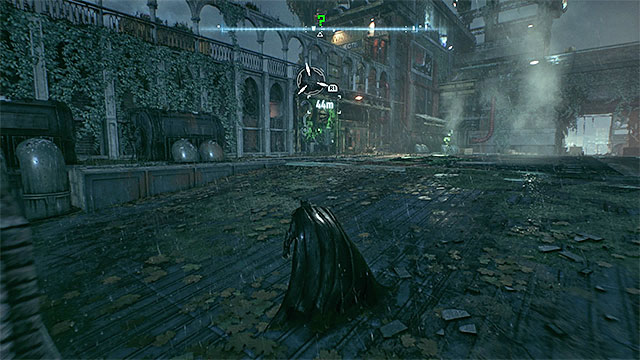 Position the robot on the right pressure plate and sneak up on him from the left - Riddler trophies on Bleake Island (19-36) - Collectibles - Bleake Island - Batman: Arkham Knight - Game Guide and Walkthrough