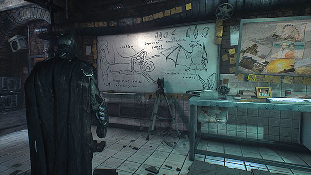 Scan the board in the laboratory - Riddles on Bleake Island - Collectibles - Bleake Island - Batman: Arkham Knight - Game Guide and Walkthrough