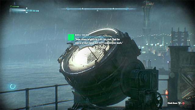 Scan the reflector on the top of GCPD - Riddles on Bleake Island - Collectibles - Bleake Island - Batman: Arkham Knight - Game Guide and Walkthrough