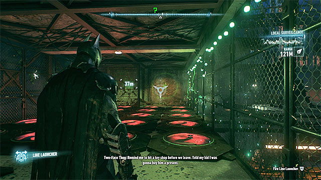 Start by positioning yourself on the green pressure plate - Riddler trophies on Founders Island (1-16) - Collectibles - Founders Island - Batman: Arkham Knight - Game Guide and Walkthrough
