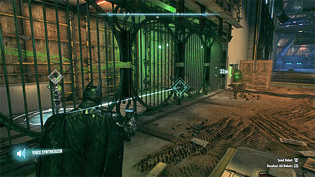 Send the robot towards the pressure plate - Riddler trophies on Founders Island (1-16) - Collectibles - Founders Island - Batman: Arkham Knight - Game Guide and Walkthrough