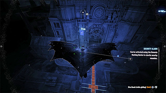 Glide towards the weakened wall - Riddler trophies on Founders Island (1-16) - Collectibles - Founders Island - Batman: Arkham Knight - Game Guide and Walkthrough