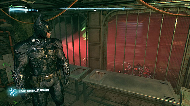 Get rid of the robots with the remote controlled batarang - Riddler trophies on Founders Island (1-16) - Collectibles - Founders Island - Batman: Arkham Knight - Game Guide and Walkthrough