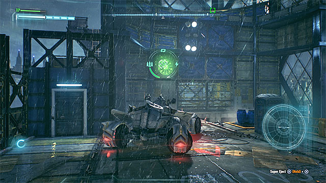 Ride to the top of the building and find the round sign after you perform the jump - Riddler trophies on Founders Island (17-33) - Collectibles - Founders Island - Batman: Arkham Knight - Game Guide and Walkthrough