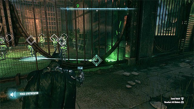 Use the voice synthesizer to position one of the machines on the pressure plate - Riddler trophies on Founders Island (17-33) - Collectibles - Founders Island - Batman: Arkham Knight - Game Guide and Walkthrough