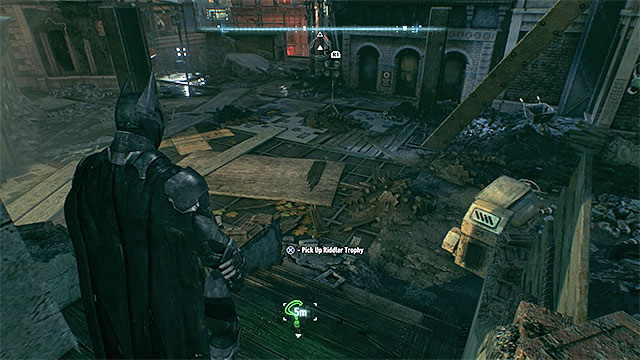 The place where you will find the trophy (its hard to miss) - Riddler trophies on Founders Island (17-33) - Collectibles - Founders Island - Batman: Arkham Knight - Game Guide and Walkthrough