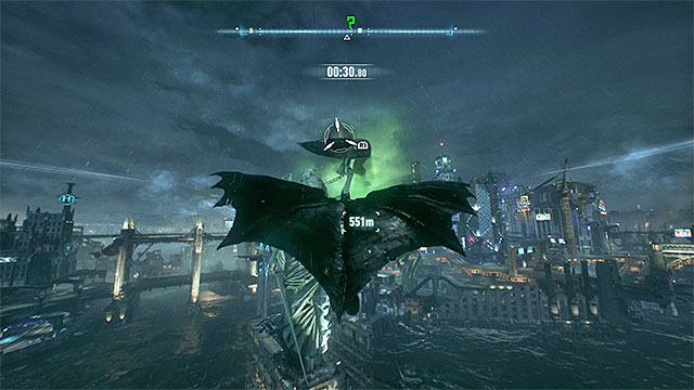 Use the hook launcher on, among other objects, the Lady of Gotham statue - Riddler trophies on Founders Island (17-33) - Collectibles - Founders Island - Batman: Arkham Knight - Game Guide and Walkthrough