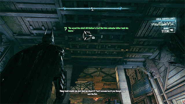 In the underground territories, focus on examining the ceiling - Riddles on Founders Island - Collectibles - Founders Island - Batman: Arkham Knight - Game Guide and Walkthrough