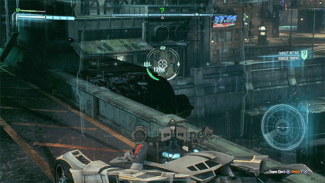 Use Batmobile to destroy the weakened fragment of the wall - Riddler trophies on Miagani Island (1-19) - Collectibles - Miagani Island - Batman: Arkham Knight - Game Guide and Walkthrough