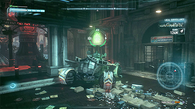 Find the round green sign and use 60mm cannon on it - Riddler trophies on Miagani Island (20-38) - Collectibles - Miagani Island - Batman: Arkham Knight - Game Guide and Walkthrough