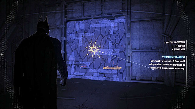Locate the weakened wall and use the explosive gel on it - Riddler trophies in the Panessa Studios (1-10) - Collectibles - Pannesa Film Studios - Batman: Arkham Knight - Game Guide and Walkthrough