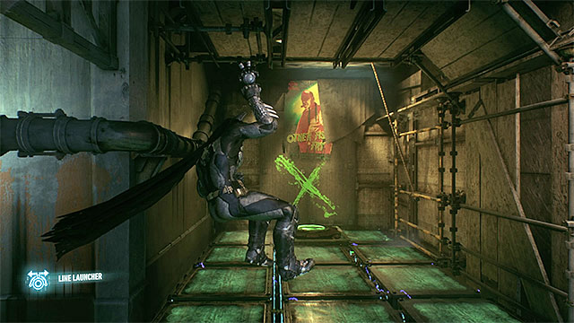 While using the line launcher try to find the opportunities to change the way you move - Riddler trophies in the Panessa Studios (1-10) - Collectibles - Pannesa Film Studios - Batman: Arkham Knight - Game Guide and Walkthrough
