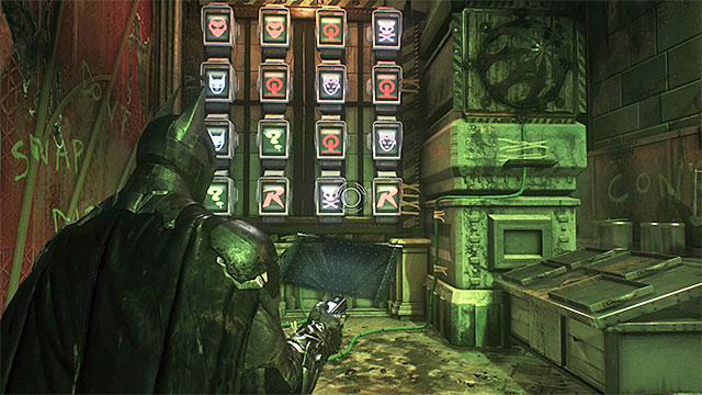 Find pairs of icons - Riddler trophies in the Arkham Knight HQ (1-10) - Collectibles - Arkham Knight HQ - Batman: Arkham Knight - Game Guide and Walkthrough