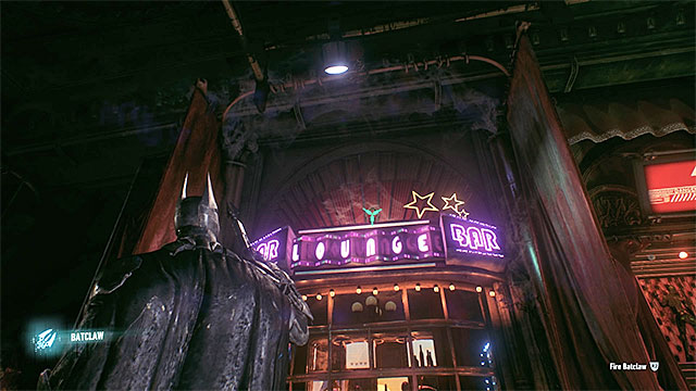 The trophy is on the rooftop of the bar - Riddler trophies in the Arkham Knight HQ (11-21) - Collectibles - Arkham Knight HQ - Batman: Arkham Knight - Game Guide and Walkthrough