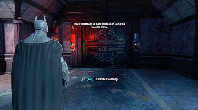 Stop in the spot shown in the above screenshot, i - Gain access to the Execution Chamber - Main storyline - Batman: Arkham Origins - Game Guide and Walkthrough