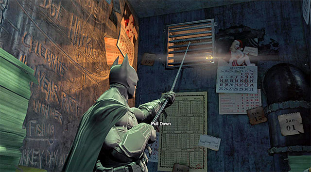 Use the Bat Claw to grapple onto the grate - Gain access to the Execution Chamber - Main storyline - Batman: Arkham Origins - Game Guide and Walkthrough