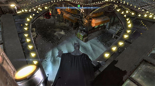 Further along your path, you will have to walk around the Sheldon Park district from the Eastern, and then from the Northern side - Interrogate Penguins arms dealer #2 - Main storyline - Batman: Arkham Origins - Game Guide and Walkthrough