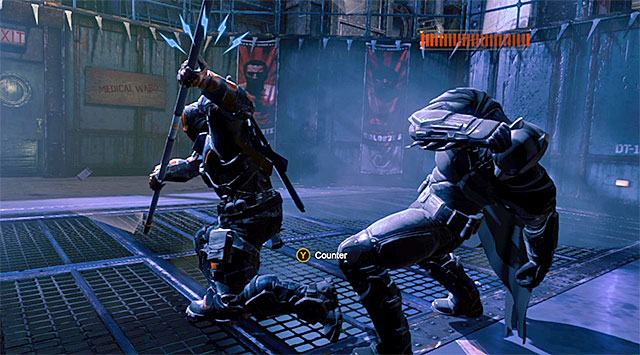 Apart from responding to Deathstrokes regular attacks, you also need to take part in scenes of wrestling with the boss, on a regular basis - Defeat Deathstroke - Main storyline - Batman: Arkham Origins - Game Guide and Walkthrough