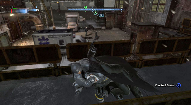 The lower balconies are being patrolled by two enemies - Investigate the steel mill - reaching the mill - Main storyline - Batman: Arkham Origins - Game Guide and Walkthrough