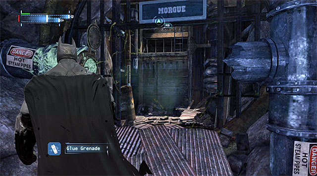 The passage in the location with the inactive shaft, leading to the morgue - Scan the corpse in the GCPD morgue - Main storyline - Batman: Arkham Origins - Game Guide and Walkthrough
