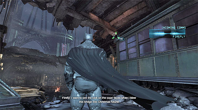Exit the electrical room by taking the same door as before [Pioneers Bridge (South)] - Disarm the bomb at the north pillar - Main storyline - Batman: Arkham Origins - Game Guide and Walkthrough