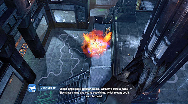 Detonation of the mines with the disruptor is one of the methods of eliminating the enemies - Stop the Joker #2 - nexus - Main storyline - Batman: Arkham Origins - Game Guide and Walkthrough